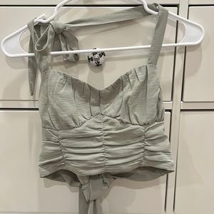 Forever 21 green tie top